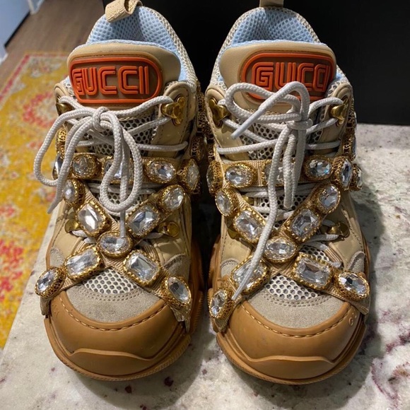 FLASHSALE ❤️‍🔥 RARE Authentic Gucci Crystal Sneakers - Picture 1 of 4